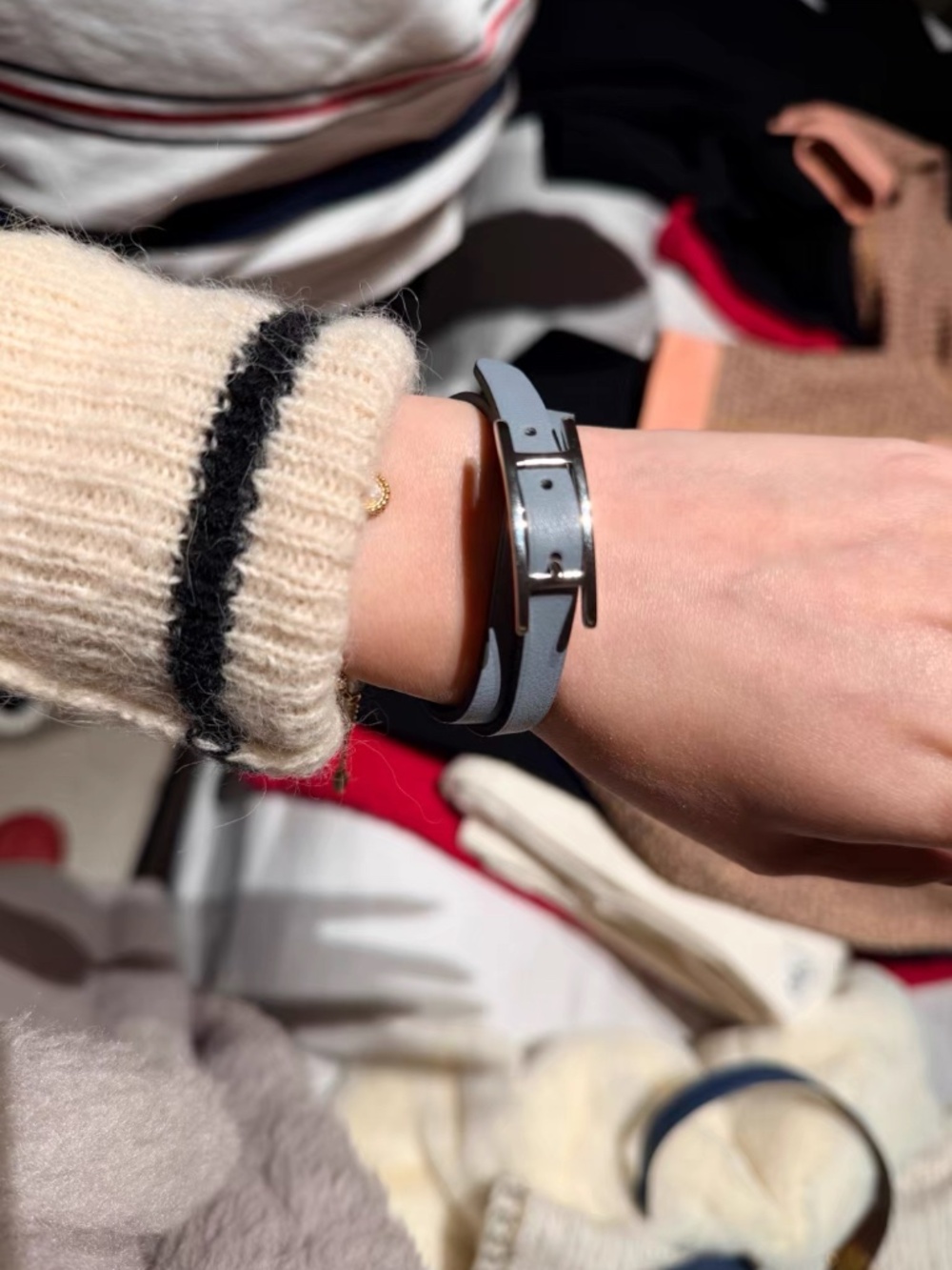 New Hermes Leather Bracelet Authentic